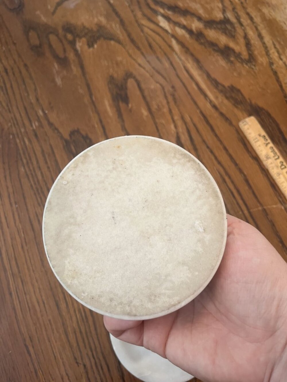 Pair Of Vintage White Marble Candle Holders With Round Base And Centered Tapered - Picture 6 of 6